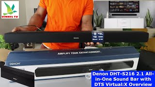 Denon DHT S216 21 All  in One Sound Bar with DTS Virtual X Overview [upl. by Leiso]