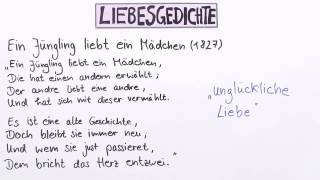 Liebesgedichte Merkmale und Beispiele  Deutsch  Textanalyse und interpretation [upl. by Mcnamara]