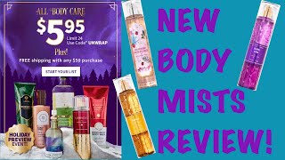 BATH AND BODY WORKS 595 BODY CARE DAY NEW FINE FRAGRANCE MISTS RECOMMENDATIONS AND REVIEWS [upl. by Pepillo871]