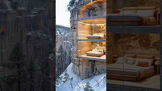 Two Storey Modern Cabin Hanging Stunning Glass Platform on a Mountain Edge nature cabinview [upl. by Ynoep413]