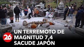 Un terremoto de magnitud 74 sacude Japón con alerta de tsunami [upl. by Elleon]