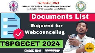 Documents required for TSPGECET 2024 Cverification amp Webcounceling Explained tspgecet2024 jntu [upl. by Acinahs]