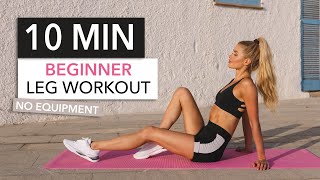 10 MIN BEGINNER LEG WORKOUT  with breaks Booty Thighs amp Hamstrings  No Equipment I Pamela Reif [upl. by Eidassac]