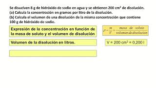 Problema sencillo de disolución de NaOH en agua [upl. by Nassi]