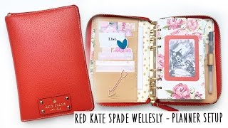 Red Kate Spade Wellesly  Planner Setup [upl. by Joli]