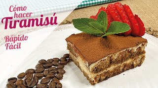 TIRAMISU CASERO FACIL Y RAPIDO  La mejor receta sin horno [upl. by Kepner306]