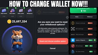 Finally How To Reset Your Withdrawal Option Wallet On Hamster Kombat Change Wallet [upl. by Ariel]