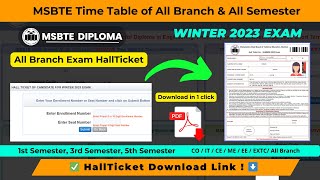 MSBTE Winter 2023 HallTicket Download Now Easily  MSBTE New Updates  MSBTE Exam msbte msbteexam [upl. by Whyte]