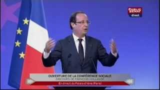 Discours de François Hollande pour louverture de la Conférence Sociale [upl. by Mallis]