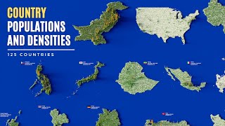 Country Population Comparison Visualizing Density Across 125 Nations [upl. by Zetrom]