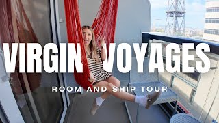 DAY 1 VLOG  Virgin Voyages The Irresistible Med  Full Ship Tour [upl. by Bran]