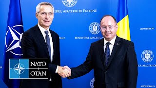 NATO Secretary General and the Minister of Foreign Affairs of Romania 🇷🇴 Bogdan Aurescu 28 NOV 2022 [upl. by Clare]