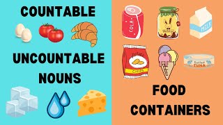 Countable and Uncountable nouns  some  any  Food containers Class 15 [upl. by Enneirb]