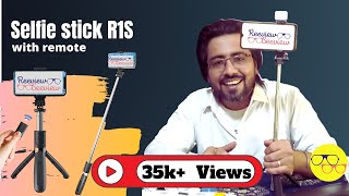 Unboxing Selfie Stick R1S with Tripod and Bluetooth remote control  How to use and full review [upl. by Velasco46]