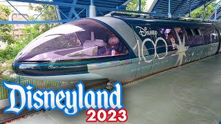 Disneyland Monorail PostRefurbishment 2023  New Station Color Scheme Disneyland Rides 4K POV [upl. by Essilem]