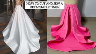 How To Cut and Sew a Detachable Wedding dress Train [upl. by Sheryl633]