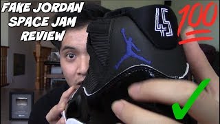 BEST UA Replica Jordan SPACE JAMS 11 Unboxing  Review On Feet [upl. by Ellingston]