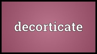 Decorticate Meaning [upl. by Lekym]