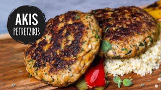 Chicken Burger Patties  Akis Petretzikis [upl. by Enamart]