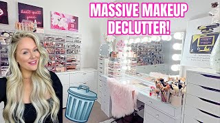 MASSIVE MAKEUP DECLUTTER amp ORGANIZATION 2024 😱 GETTING RID OF ALL MY MAKEUP  KELLY STRACK [upl. by Amelita]