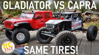 SCX10 III Gladiator vs Capra RockTesting One Epic Upgrade [upl. by Neisa]