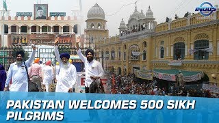 Pakistan Welcomes 500 Sikh Pilgrims  Indus News [upl. by Hoj]