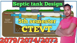 Design a septic tank and sock pitHow to design septic tankCTEVT 207920742073Sanitary Numerical [upl. by Jacenta]