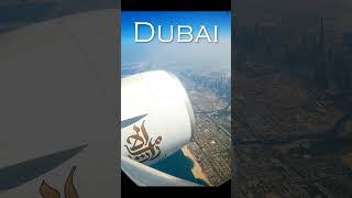 Dubai view from Emirates Boeing 777 plane window on Burj Khalifa 4K UHD [upl. by Joyce]