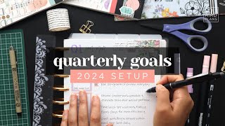 GOAL SETTING 2024  QUARTERLY GOALS amp TIMEBASED SYSTEMS HAPPY PLANNER INSERTS [upl. by Edmon]