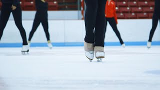 The BU Synchronized Skating Team Practices Their Routine [upl. by Aisekal906]