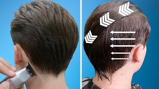 How to CUT MENS HAIR with SCISSORS  Medium Length Middle Part  Step by Step Tutorial [upl. by Attah]