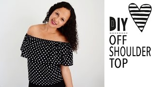 Einfaches Off Shoulder Top  Oberteil nähen  DIY MODE Nähanleitung [upl. by Alyss]