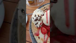 Dutch Pancake loaded with strawberries cream and ice cream Pannekoek🥞🥰dutch pancake [upl. by Japheth]