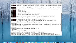 npm package install permission issue on macbook [upl. by Barbabra]