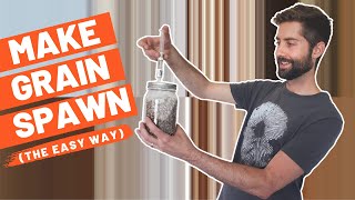 The EASY Way To Make Mushroom Grain Spawn For Growing Mushrooms At Home [upl. by Nosrak]