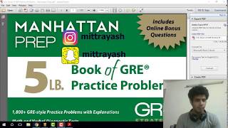 Getting most of Manhattan 5LB Book of GRE Practice Problems [upl. by Magner383]