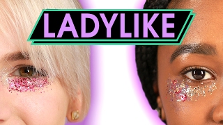 Women Try Glitter Concealer • Ladylike [upl. by Roosnam]