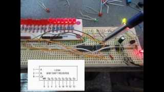 Chenillard 16 LED  مسجل الإزاحة 74لس164ne555 [upl. by Anoiek]