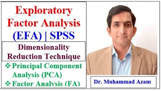 Exploratory Factor Analysis EFA in SPSS  EFA using SPSS  Principal Component Analysis PCA [upl. by Rinna]