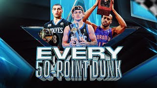 Every 50Point Dunk In NBA Slam Dunk Contest History 19842024 [upl. by Ihcas]