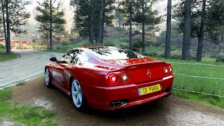 Ferrari 575m Maranello  Forza Horizon 5  Thrustmaster TMX Gameplay [upl. by Halland763]