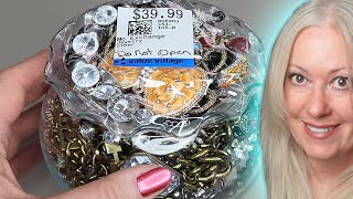 Jewelry Jar Opening With Me from Thrift Shop Vintage Haul of Gold Silver Costume Jewelry [upl. by Lachman404]