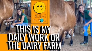 this is my daily work On The Dairy Farm 🙂Cow Milking  Special VlogReal  Village Life [upl. by Ennovy357]