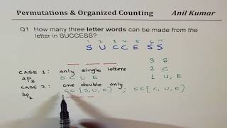 How many three letter words can be made from SUCCESS Permutations [upl. by Haimirej]