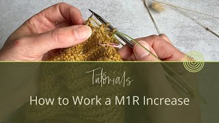 How to Make a Right Leaning Knitting Increase M1R  Carol Feller Knitting Tutoril [upl. by Katina]