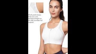 Yvette High Impact Zip Front Sports Bra Mesh Racerback Workout High Support Sports Bras for Women La [upl. by Erle555]