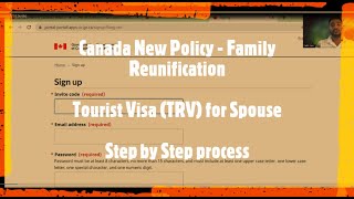 Tourist Visa TRV for Spouse in Canada  Step by Step process  Under Canada New Policy [upl. by Astri]