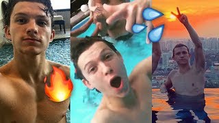 Tom Holland at the Pool Compilation [upl. by Anomor]