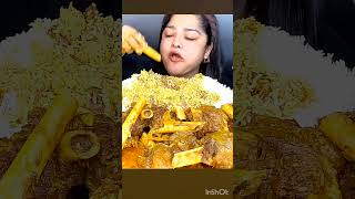 Yummy mutton nalli recipe food mukbang asmr satisfying chicken biryani bigbites [upl. by Sivar]