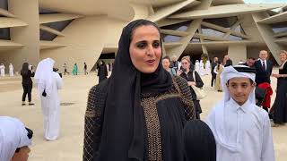 Sheikha al Mayassa Bint Halas al Thani welcomes the first visitors of the National Museum of Qatar [upl. by Sokem841]